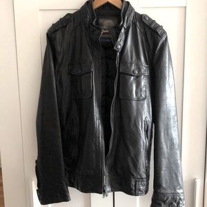 Vince Camuto Black Motorcycle Leather Jacket